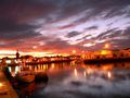 Coucher de soleil sur le port